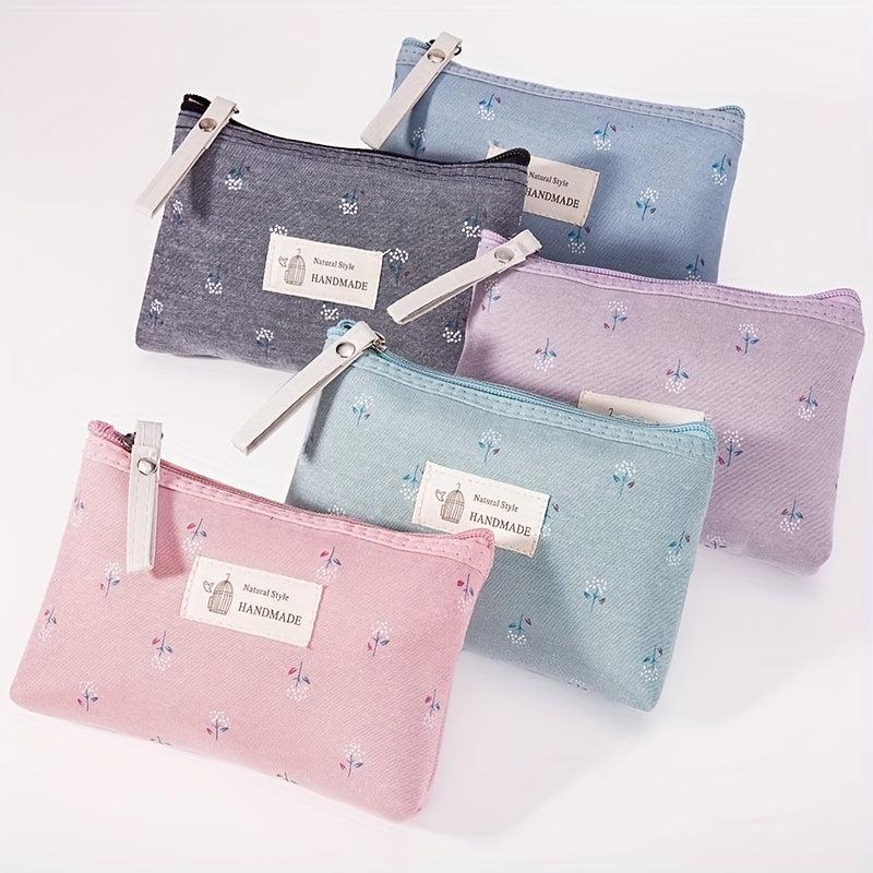 Waterproof Printed Canvas Makeup Bag Small Zipper Wash Bag
