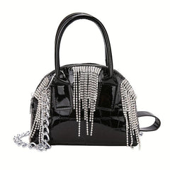 Crocodile Grain Crossbody Bag Single Shoulder Bright Handbag