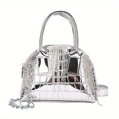 Crocodile Grain Crossbody Bag Single Shoulder Bright Handbag