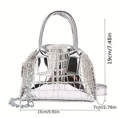 Crocodile Grain Crossbody Bag Single Shoulder Bright Handbag