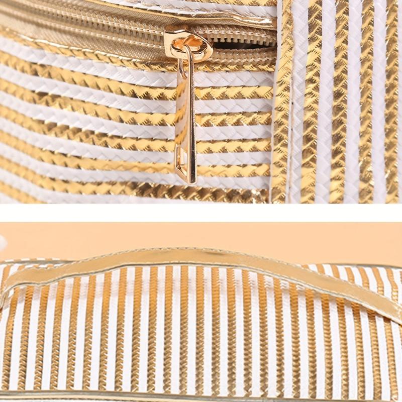 Striped Travel Storage Bag Portable Cosmetics Business Trip Toiletry Bag