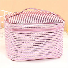 Striped Travel Storage Bag Portable Cosmetics Business Trip Toiletry Bag