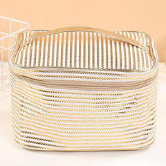 Striped Travel Storage Bag Portable Cosmetics Business Trip Toiletry Bag