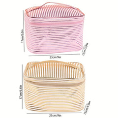 Striped Travel Storage Bag Portable Cosmetics Business Trip Toiletry Bag