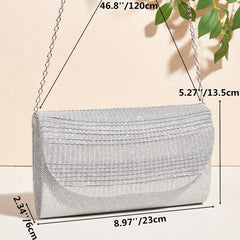 Sequins Flap Banque Bag with Chain Strap