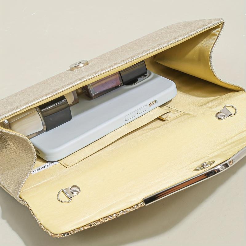 Classic Glitter Chain Bag Flap Evening Bag For Party Shoulder Bag