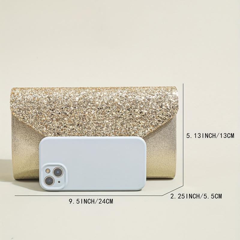 Classic Glitter Chain Bag Flap Evening Bag For Party Shoulder Bag