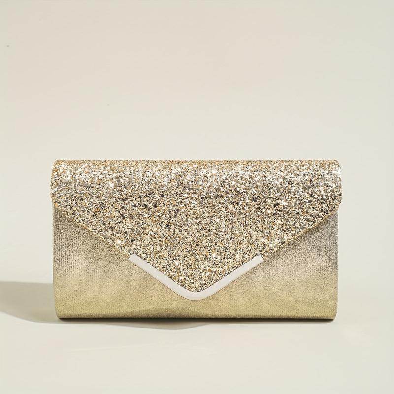 Classic Glitter Chain Bag Flap Evening Bag For Party Shoulder Bag