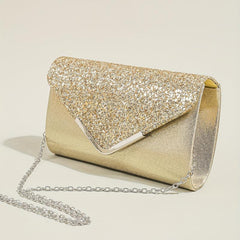 Classic Glitter Chain Bag Flap Evening Bag For Party Shoulder Bag