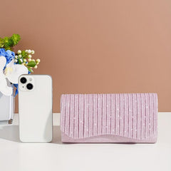Ruched Evening Bag Glitter Sequins Banquet Wedding Party Bag