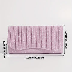 Ruched Evening Bag Glitter Sequins Banquet Wedding Party Bag