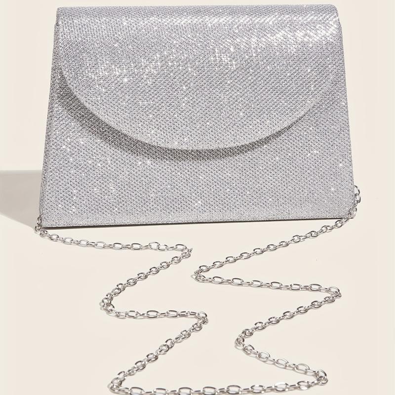 Glitter Evening Bag Classic Flap Satchel Bag For Dinner Banquet