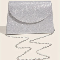 Glitter Evening Bag Classic Flap Satchel Bag For Dinner Banquet