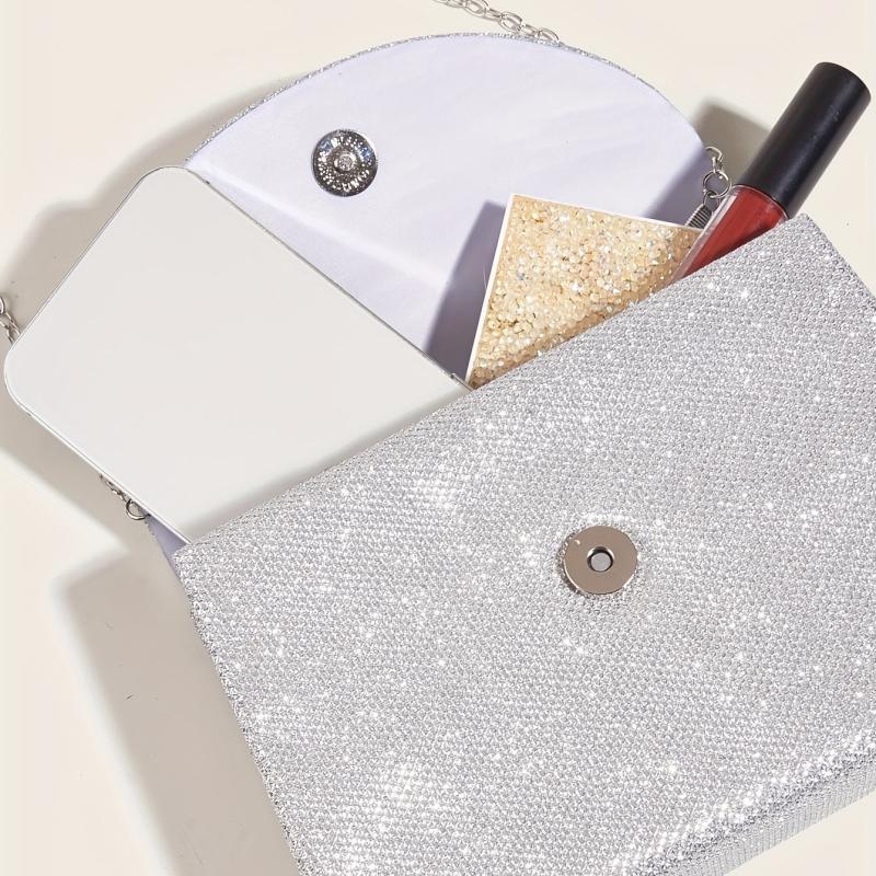 Glitter Evening Bag Classic Flap Satchel Bag For Dinner Banquet