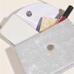 Glitter Evening Bag Classic Flap Satchel Bag For Dinner Banquet