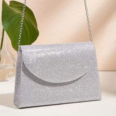 Glitter Evening Bag Classic Flap Satchel Bag For Dinner Banquet