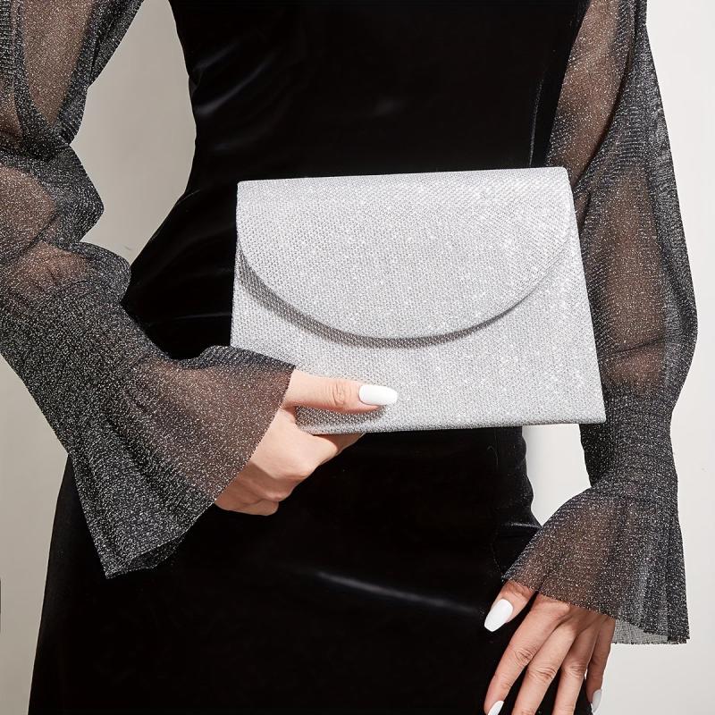 Glitter Evening Bag Classic Flap Satchel Bag For Dinner Banquet