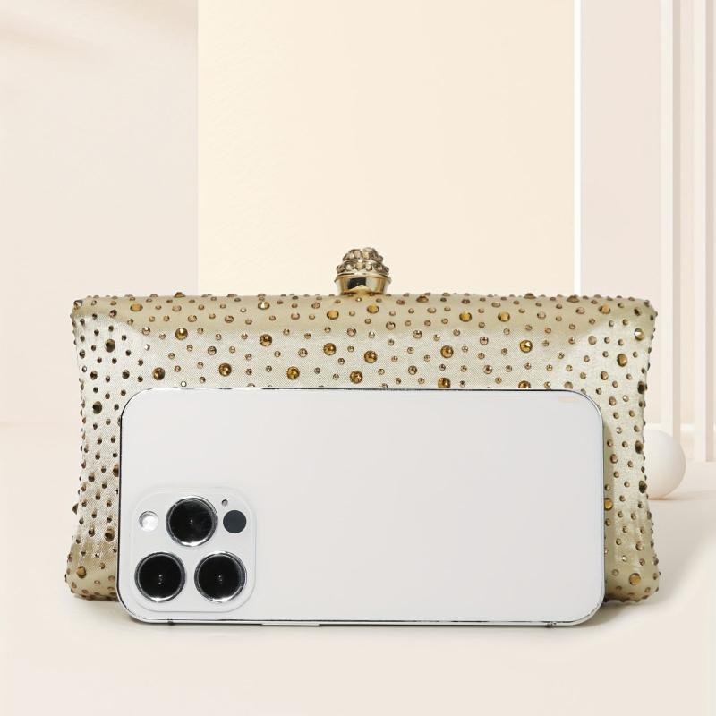Rhinestone Clutch Purse Glitter Handbag for Prom