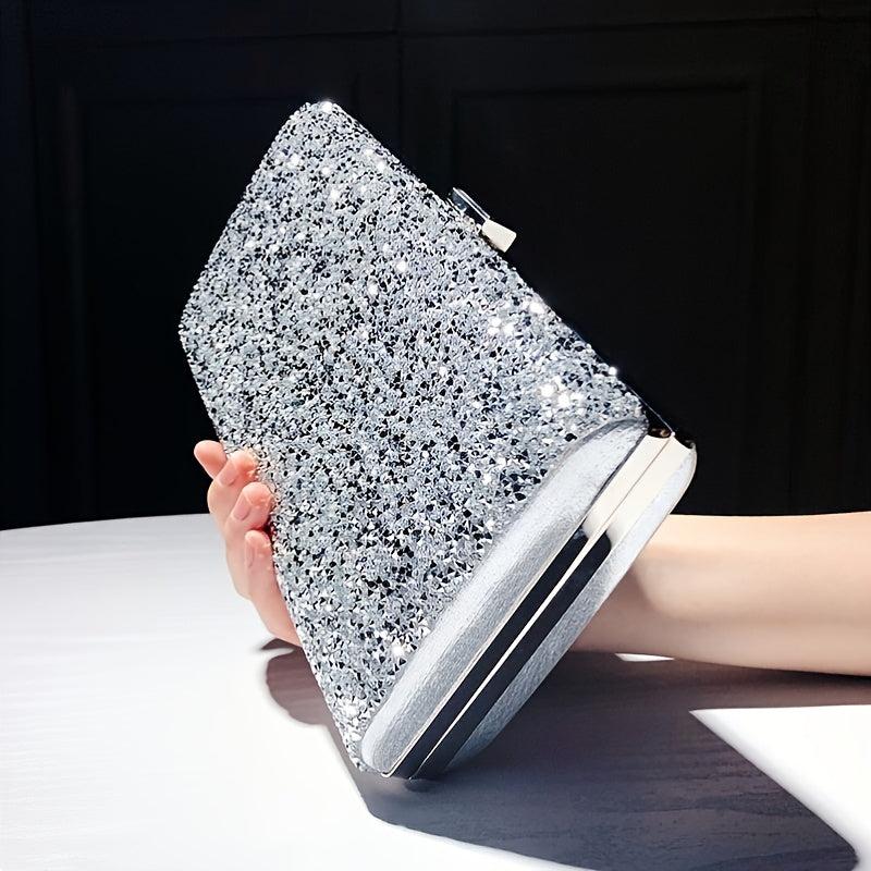 Rhinestone Chain Clutch Evening Bag for Party