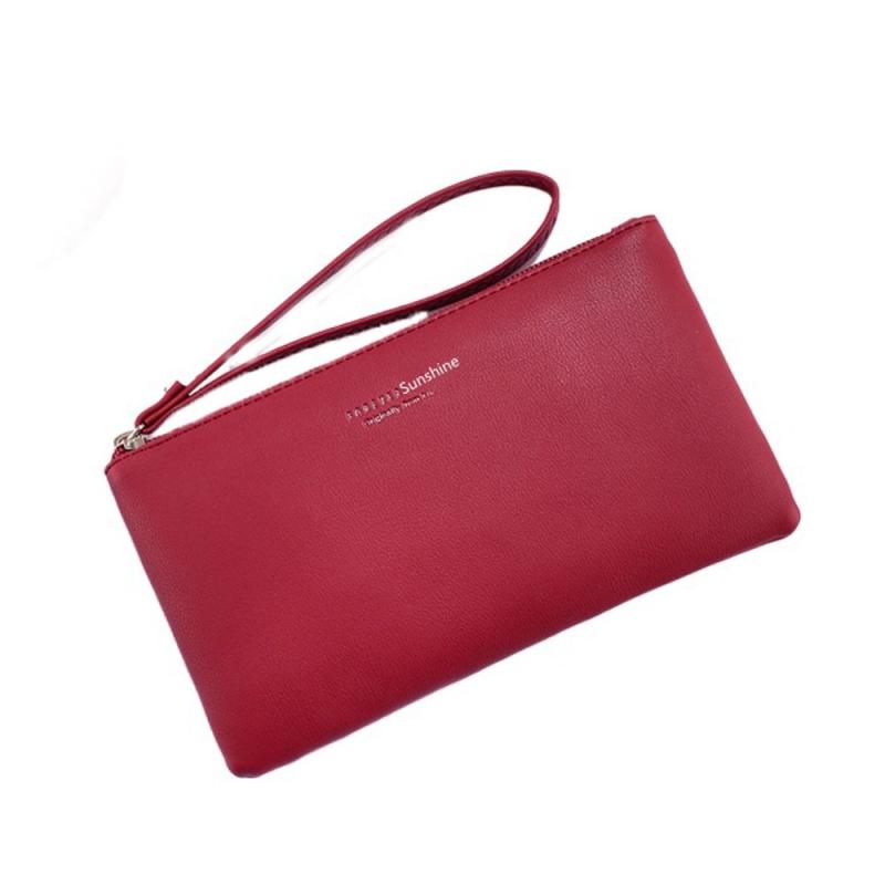 Minimalist Long Wallet Clutch Coin Purse with Zipper
