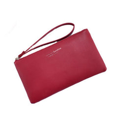 Minimalist Long Wallet Clutch Coin Purse with Zipper