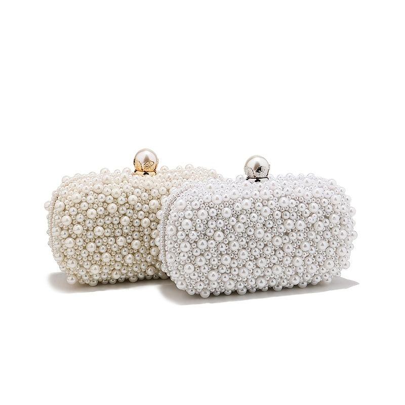 Faux Pearl Evening Bag Wedding Clutch Purse for Party