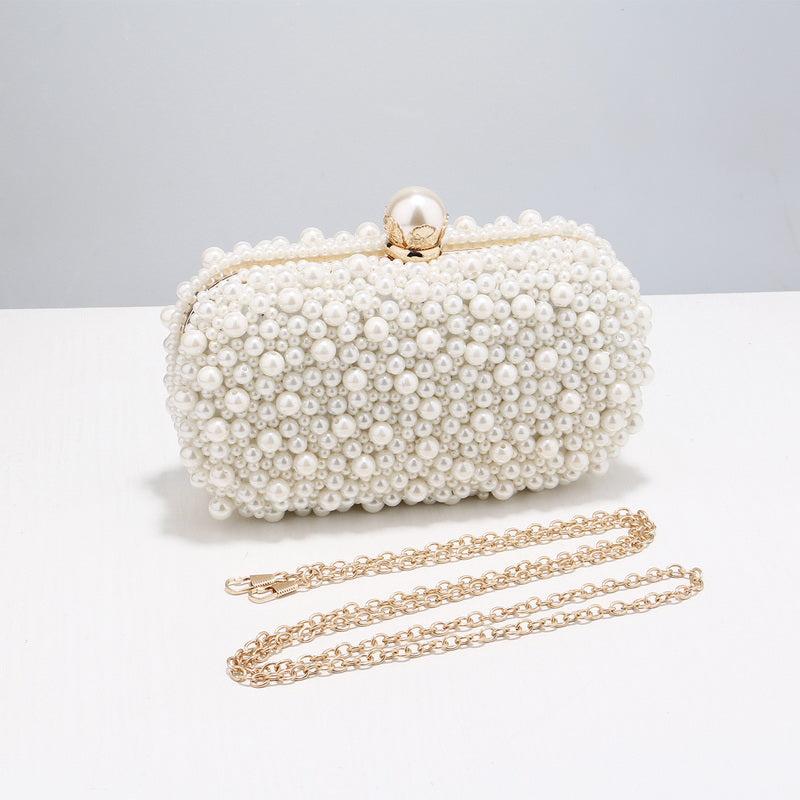 Faux Pearl Evening Bag Wedding Clutch Purse for Party