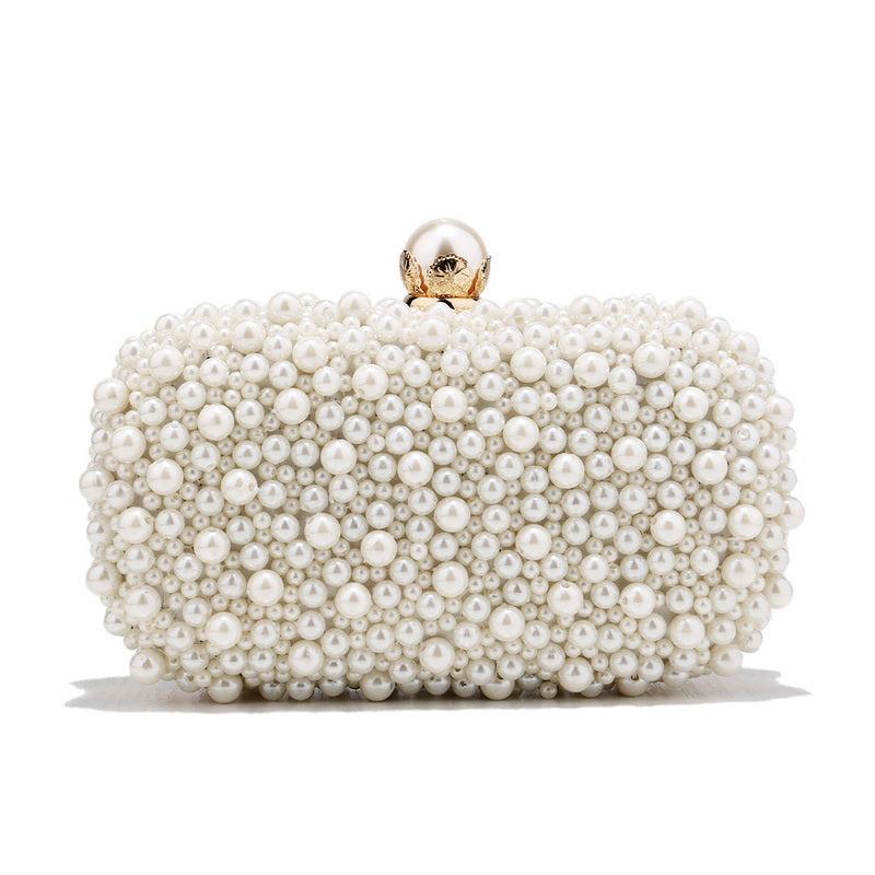 Faux Pearl Evening Bag Wedding Clutch Purse for Party