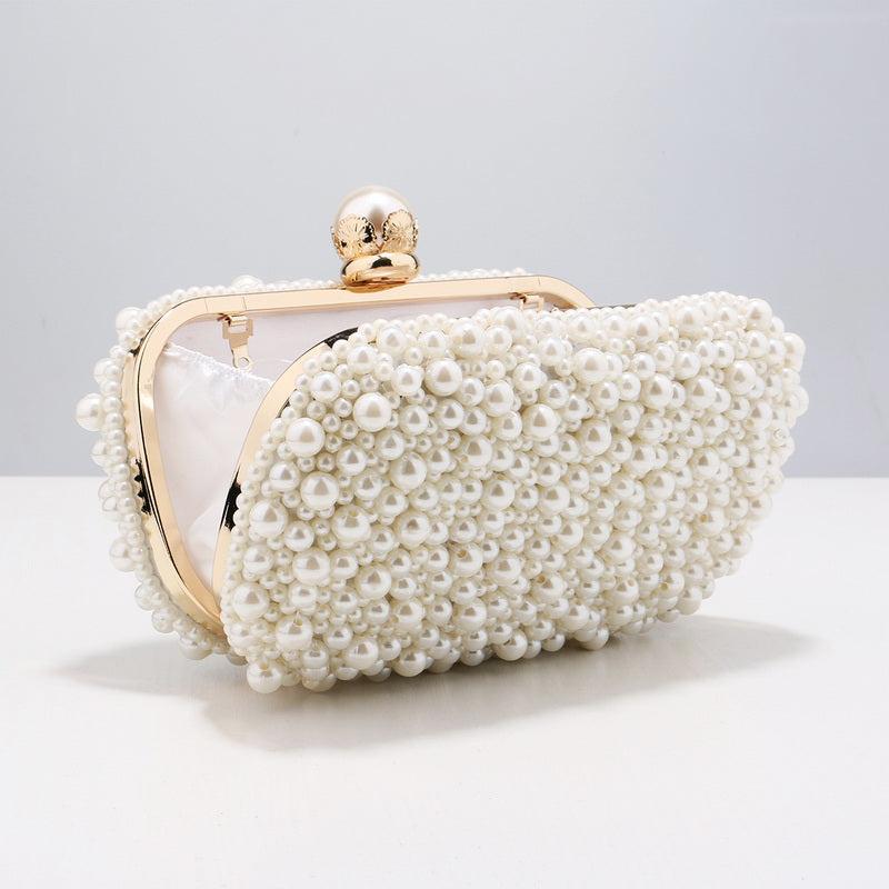Faux Pearl Evening Bag Wedding Clutch Purse for Party