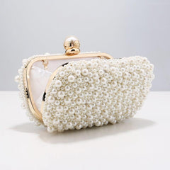 Faux Pearl Evening Bag Wedding Clutch Purse for Party