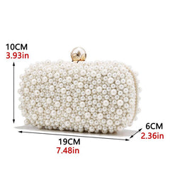 Faux Pearl Evening Bag Wedding Clutch Purse for Party