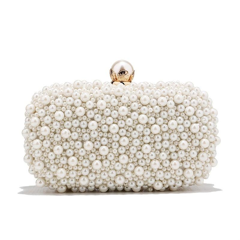 Faux Pearl Evening Bag Wedding Clutch Purse for Party