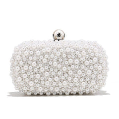 Faux Pearl Evening Bag Wedding Clutch Purse for Party