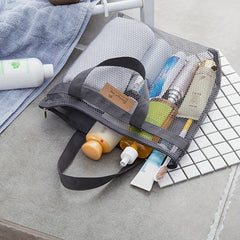Mesh Zipper Beach Tote Bag Toiletry Bag Storage Swimsuit Bag