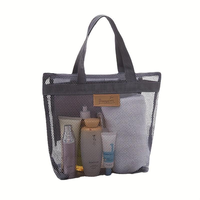 Mesh Zipper Beach Tote Bag Toiletry Bag Storage Swimsuit Bag