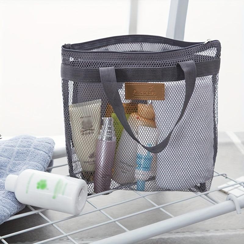Mesh Zipper Beach Tote Bag Toiletry Bag Storage Swimsuit Bag