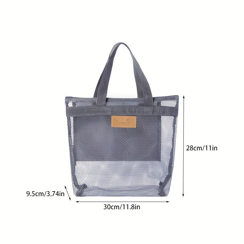 Mesh Zipper Beach Tote Bag Toiletry Bag Storage Swimsuit Bag