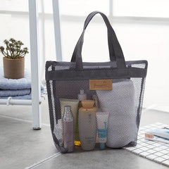 Mesh Zipper Beach Tote Bag Toiletry Bag Storage Swimsuit Bag