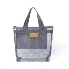 Mesh Zipper Beach Tote Bag Toiletry Bag Storage Swimsuit Bag