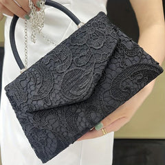 Floral Lace Evening Handbags Embroidery Clutch Purse Wedding Bag
