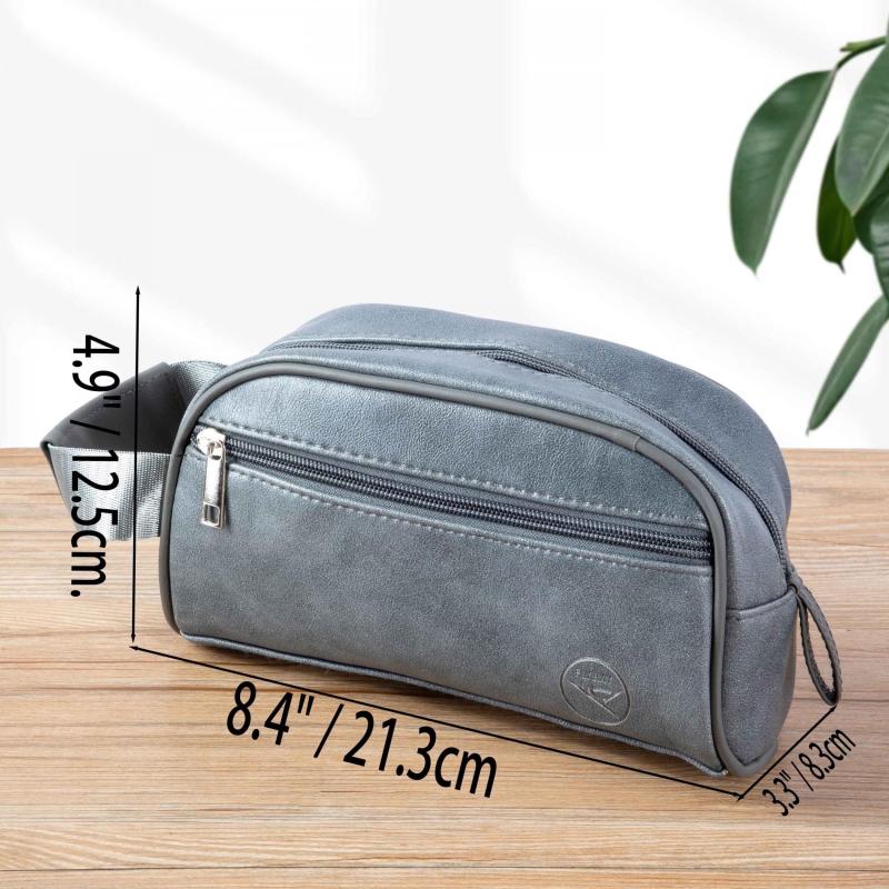 Portable Makeup Bag Faux Leather Hand Storage & Travel Essential