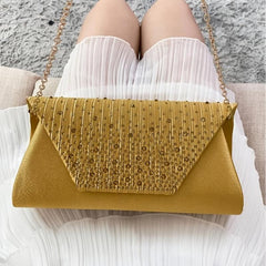 Satin Rhinestone Wedding Clutch Purse Evening Bag