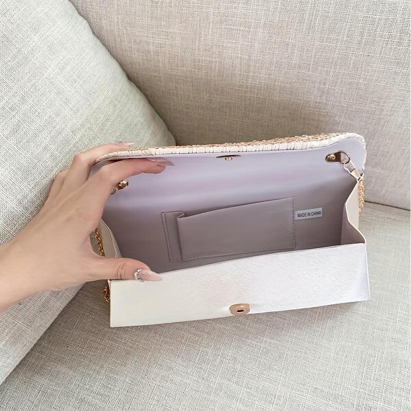 Satin Rhinestone Wedding Clutch Purse Evening Bag