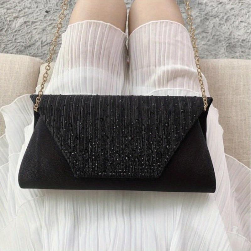 Satin Rhinestone Wedding Clutch Purse Evening Bag