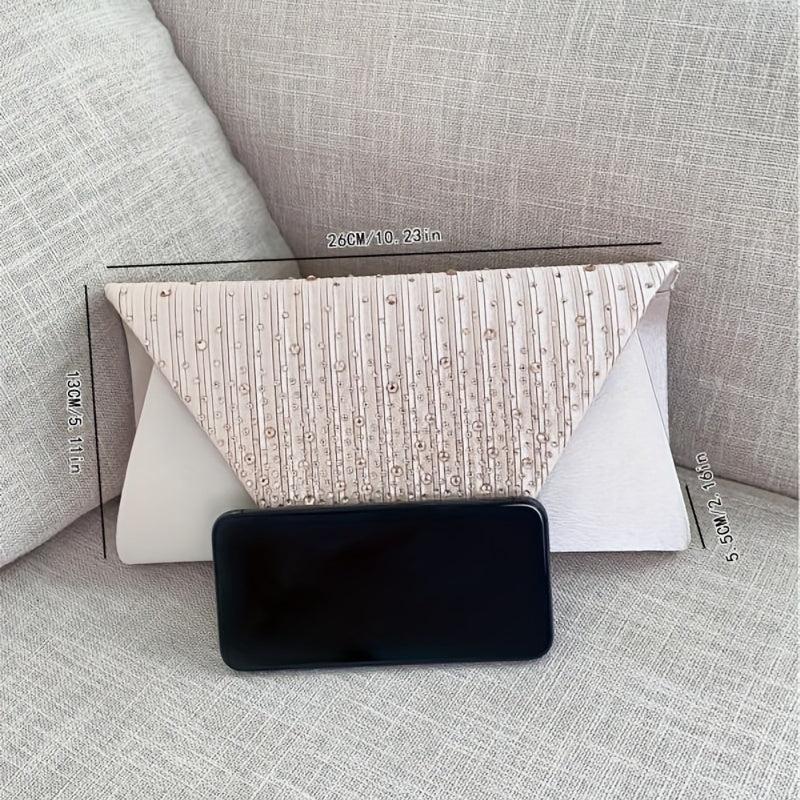 Satin Rhinestone Wedding Clutch Purse Evening Bag