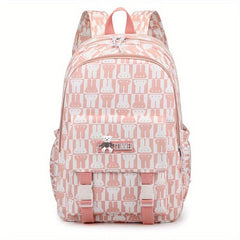 Sweet Rabbit Printed Backpack for Middle School Girls