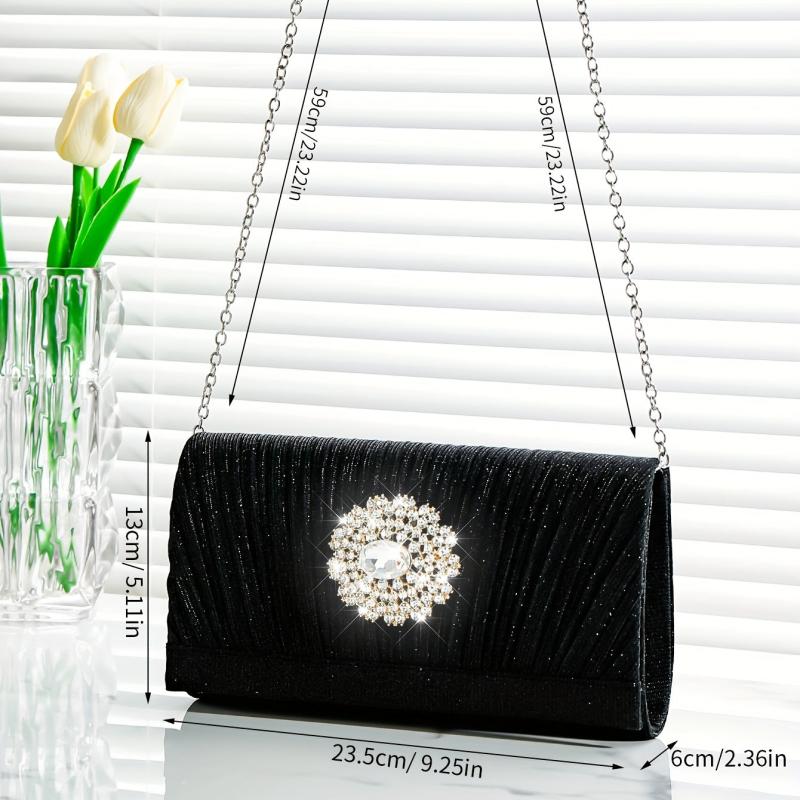 Glitter Rhinestone Evening Bag Dinner Clutch Purse Formal Banquet Handbag