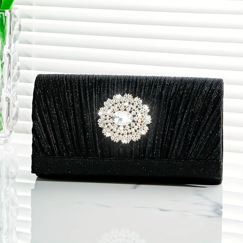 Glitter Rhinestone Evening Bag Dinner Clutch Purse Formal Banquet Handbag