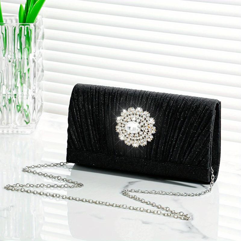 Glitter Rhinestone Evening Bag Dinner Clutch Purse Formal Banquet Handbag