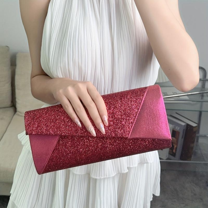Glitter Evening Bag Dazzling Wedding Clutch Purse Chain Shoulder Bag